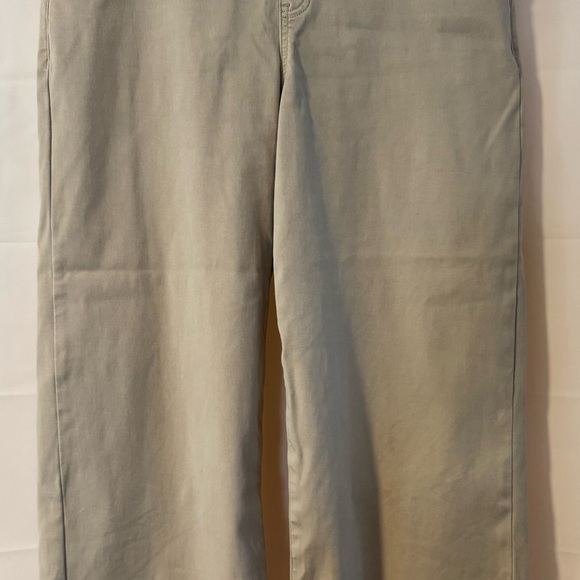 Spanx Women's Twill Cropped Wide Leg Pants Large Utility Style Beige 29”x28” EUC - Picture 1 of 8